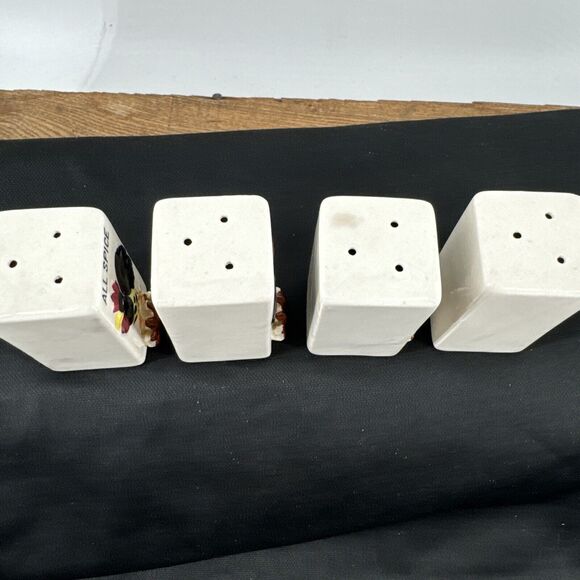 Spice Rack Vintage MCM 1950's Ceramic and Wood Roosters 4 Total Shakers - Picture 9 of 16